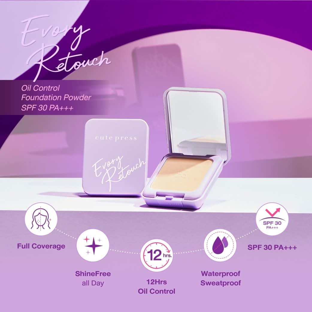 Cute Press Evory Retouch Oil Control foundation Powder - Image 4