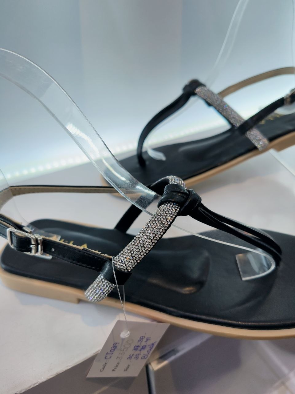 CI039 Lolla Crystal Flat Sandal - Image 3