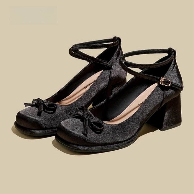 888 Velvet High Mary Janes