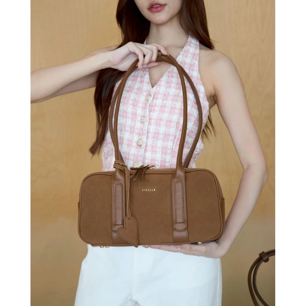 Suede Boston Bag CICELLE 206 - Image 8