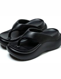 Eva Soft Platform Sandal - Black, (37-38)